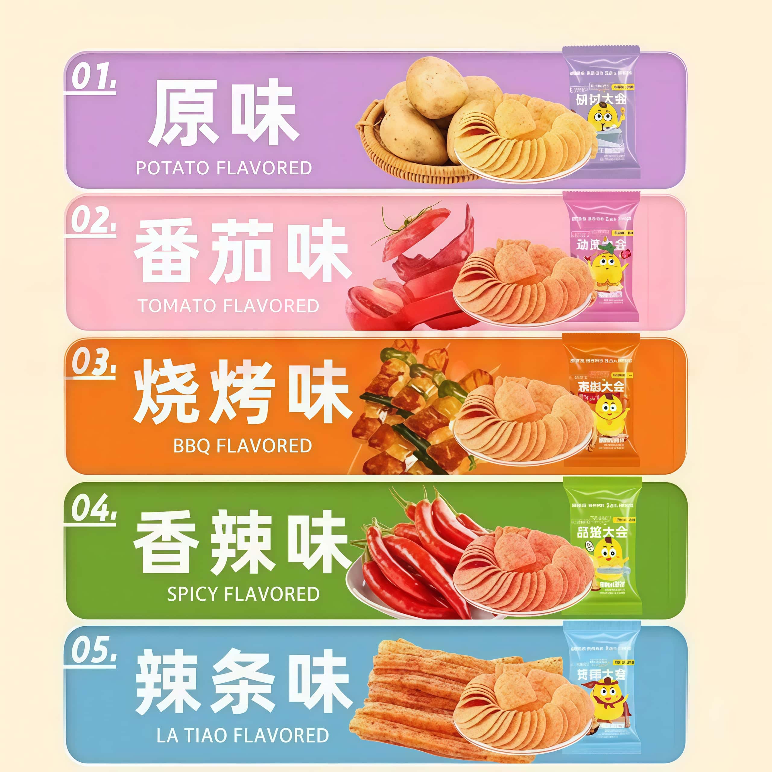 Wholesale High Quality Orion Potato Chips Exotic Snacks 70g 180g Multi-flavored Potato Chips