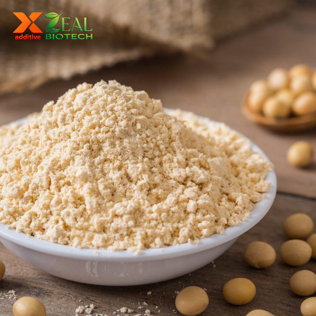 ZEAL Cleaning Label Food Grade Defatted Soy Flour 50%-55% Protein Low Fat Non-GMO Bakery Meat Pet Food Protein For Material