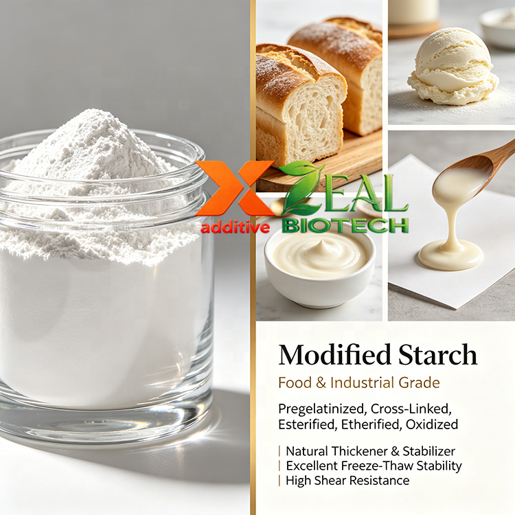 ZEAL Modified Starch (Corn Wheat) Natural Thickener Stabilizer Powder For Bakery Meat Sauce Cosmetics-24-Month Shelf Life