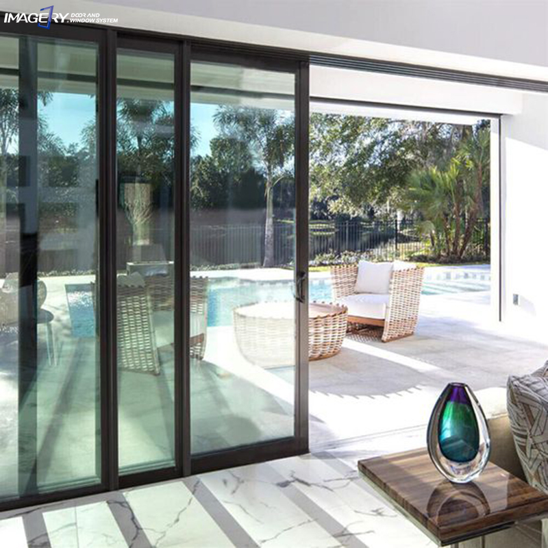 Modern Style Waterproof Interior Door Aluminum Balcony Sliding Glass Door