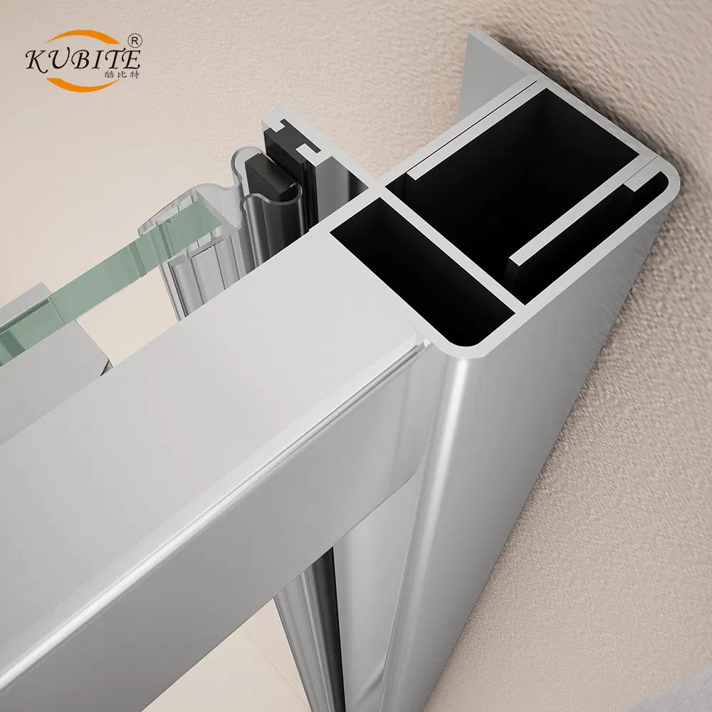 Chrome/Black 8mm 6mm Thick Glass Sliding Aluminum Profile Shower Glass Door