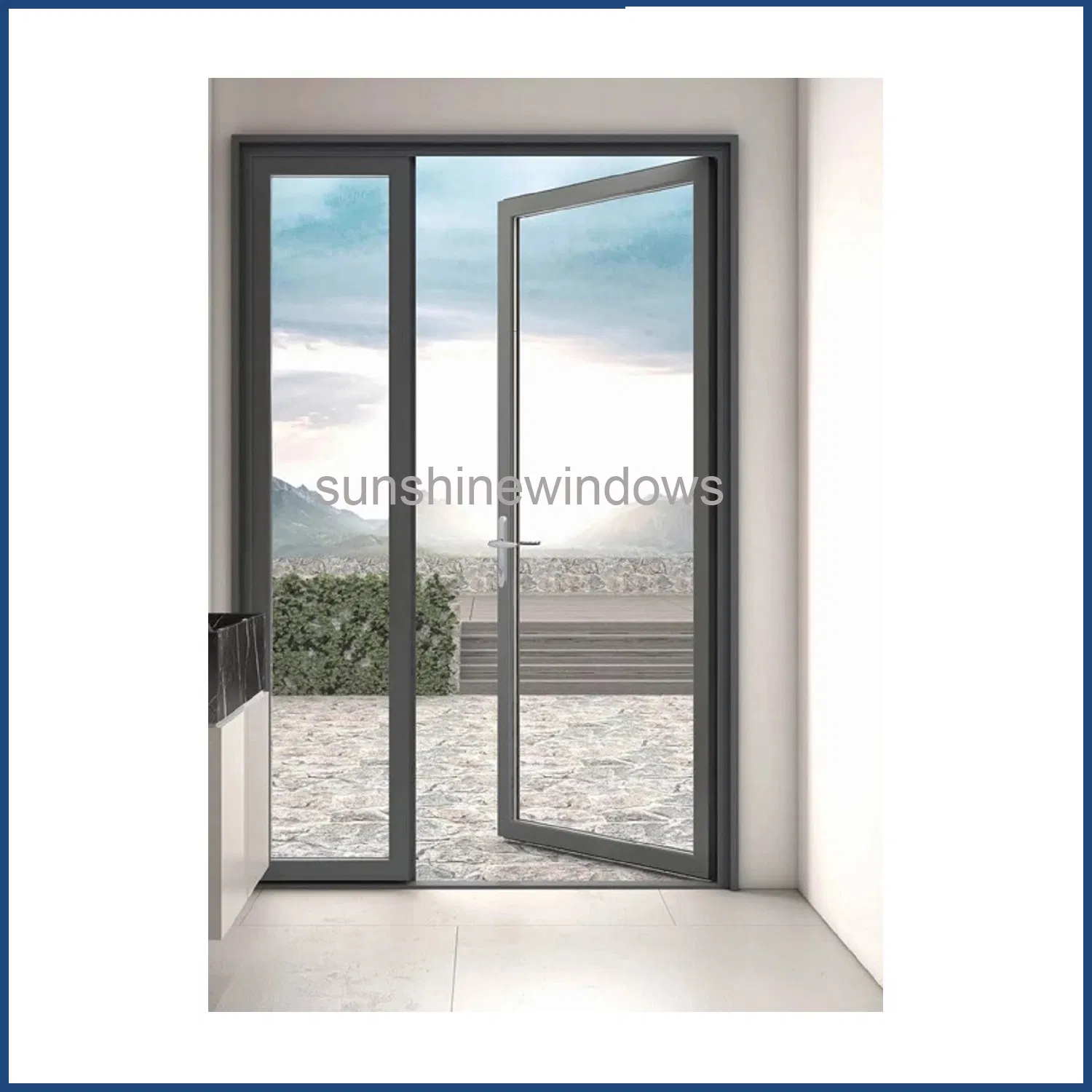 Aluminum Profile Anti Theft Doors with Hurricane Impact Glass