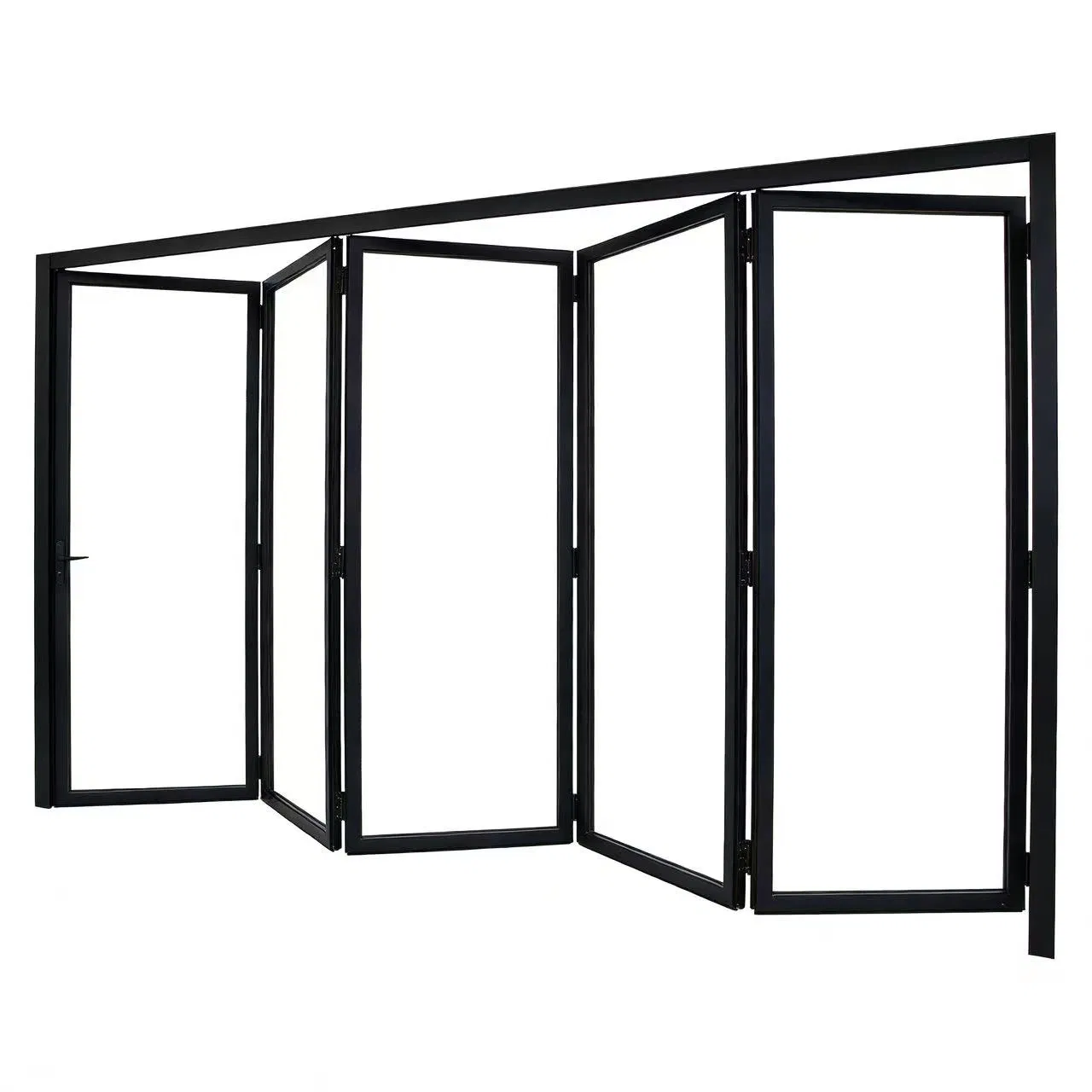 Soundproof Waterproof System Glass Aluminum Wooden Sliding Bi Folding Aluminium Door with Double Glazing