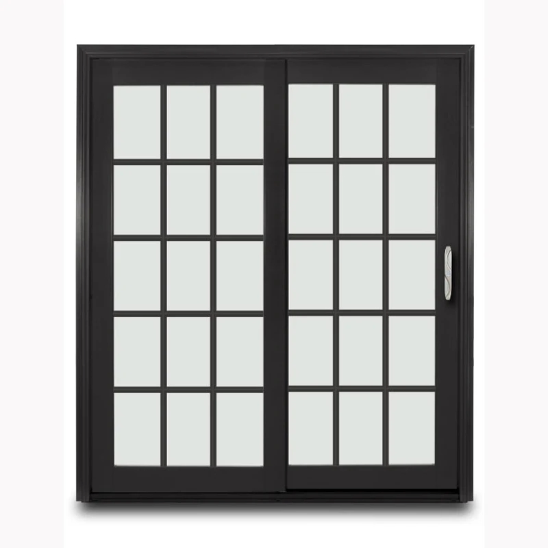 Hot Sale Customized Sliding French Patio Doors Slim Aluminium Frame Double Glass