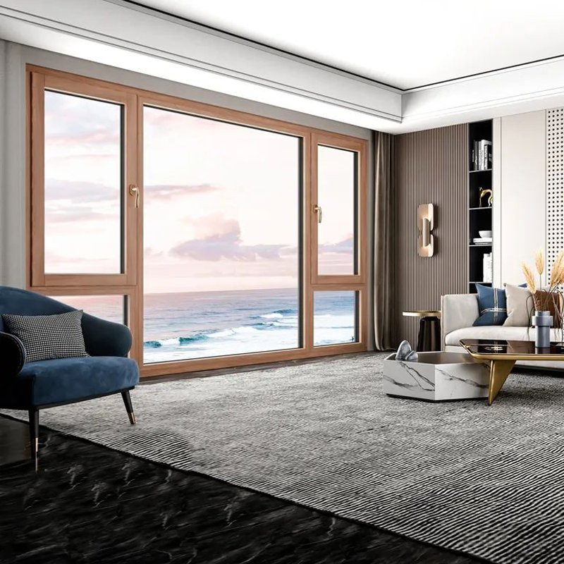 Premium Panoramic Slimline Narrow Frame American Crank Casement Tilt and Turn Aluminum Clad Solid Wood Window and Patio Porch Entrance Door Factory Best Savings