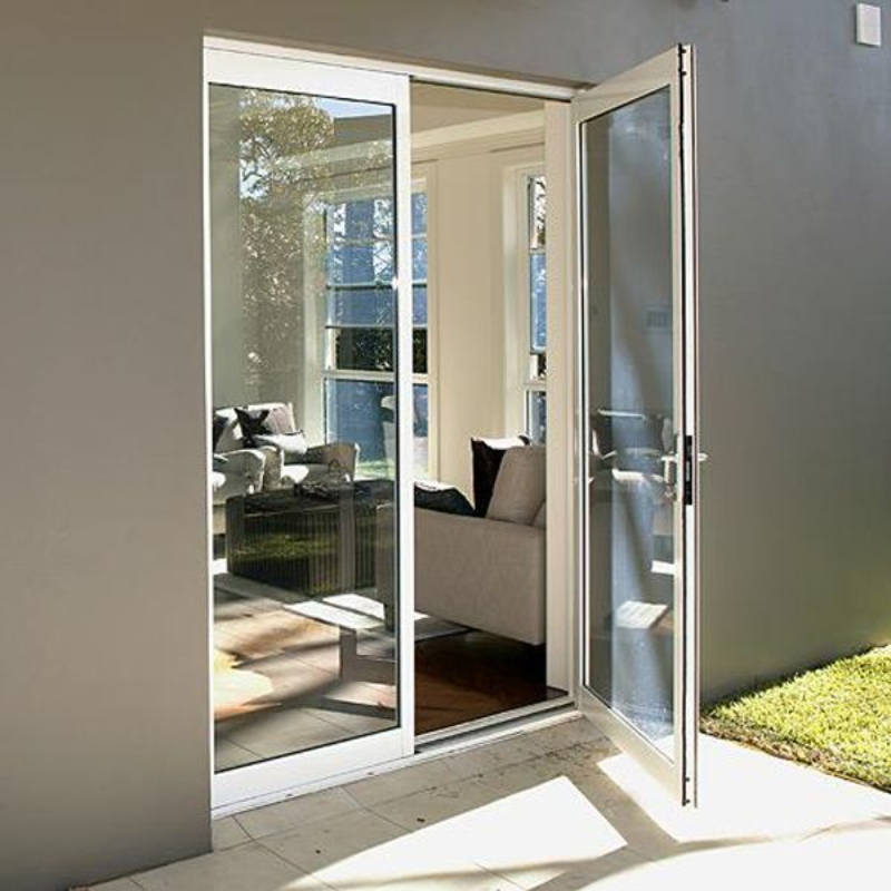 Australian Standard Storm Security Door Aluminum Hinged Glass Doors Exterior French Swing Entry Door for Villas