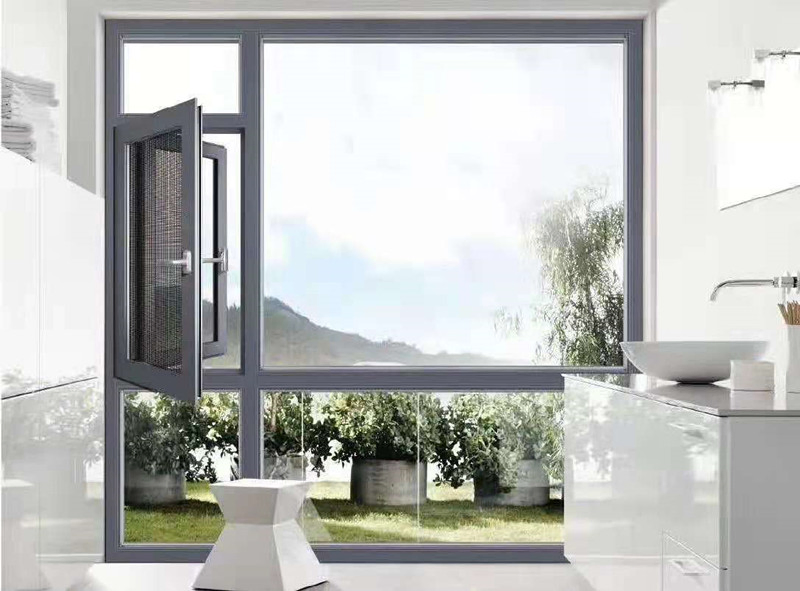 Guangdong Thermal Break Heat Insulation Double Glazed Aluminum French Window Models Profile Casement Window