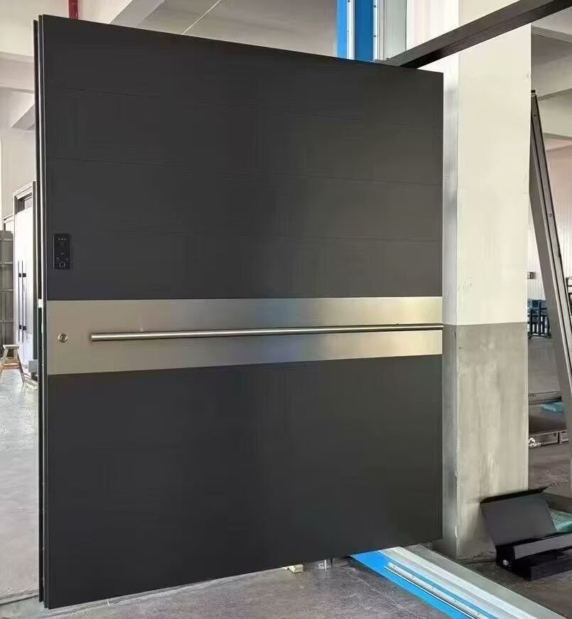 Nfrc CE 180° Swing Smart Lock Front Entry Aluminum Glass Pivot Door