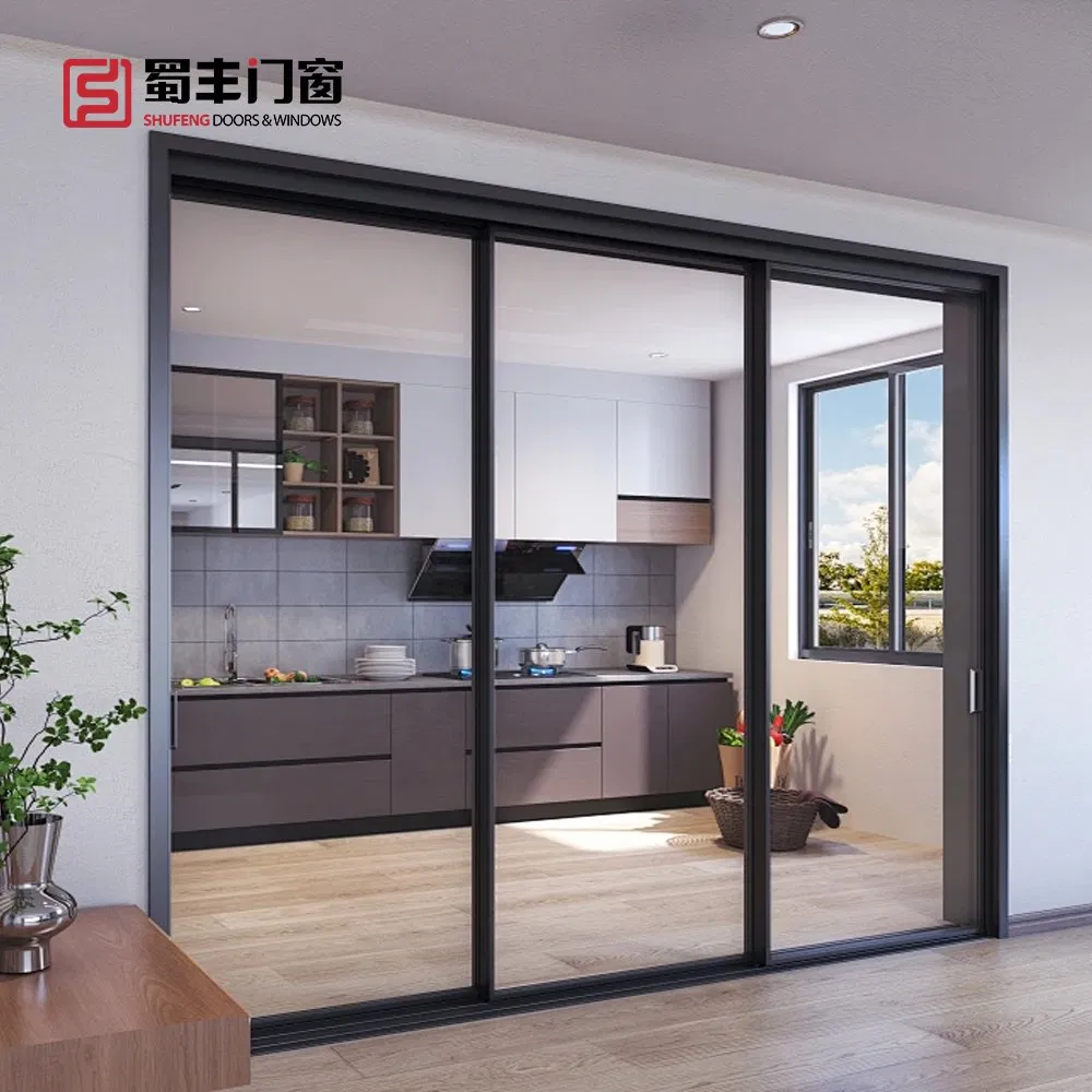 9. OEM Custom Glass Door Entrance Security Aluminum Aluminium Minimalist Frameless Interior Exterior Folding Sliding Double Tempered Home Kitchen Shower