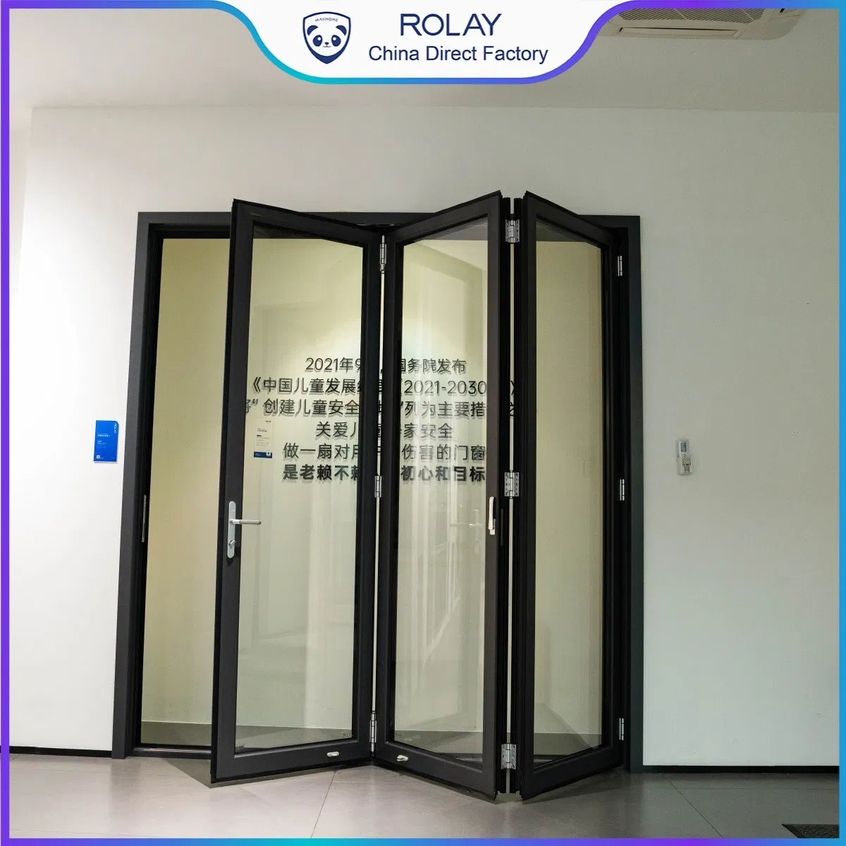 Rolay Aluminium Door Interior Door Exterior Dustproof No Barriors High Perfromance Anti-Pinch Sound Insulation Aluminum Profile Aluminum Folding Door