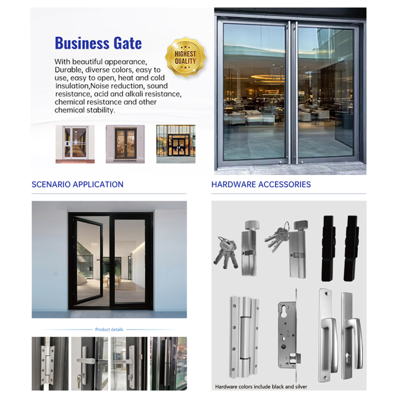 Eehe High Performance Aluminum Shop Front Glass Door with Premium Quality Build Thermal Break Frame Laminated Glass As2047