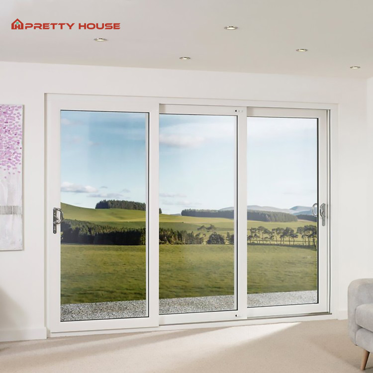 Panoramic Tempered Double Glazed Doors Aluminium Silent Sliding Doors