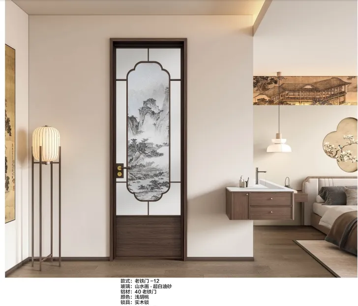 Interior French Style Aluminum Hinged Room Door