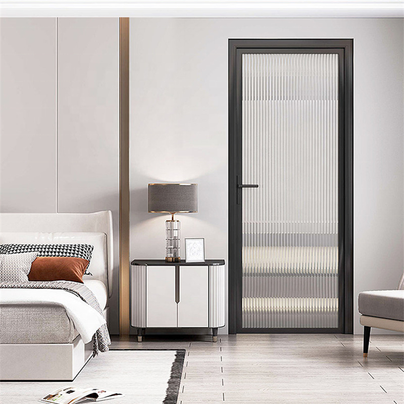 Hot Sale Smoked Glass French Style Aluminum Metal with Narrow Sidelights Modern Doors Interior Doors