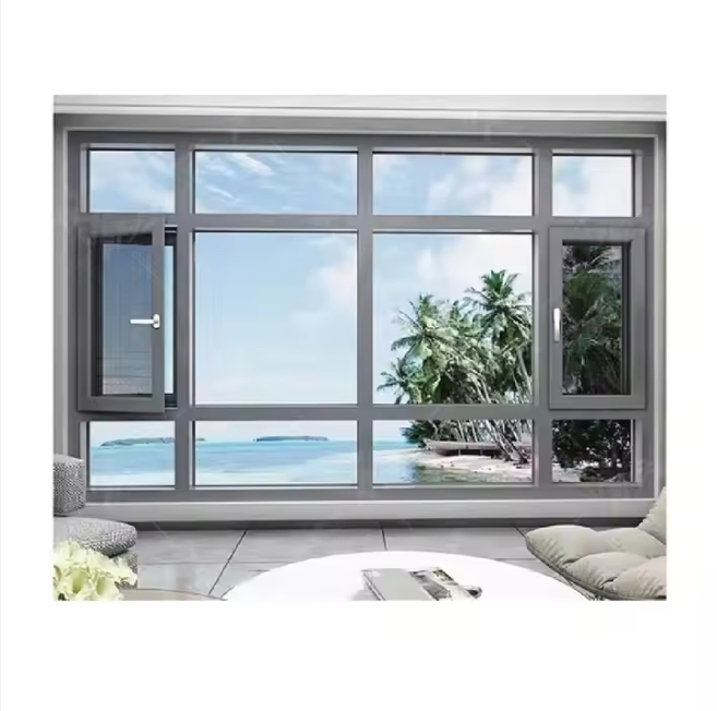 Aluminum Swing Windows Modern Casement Windows Double Glazed Insulated Waterproof Glass