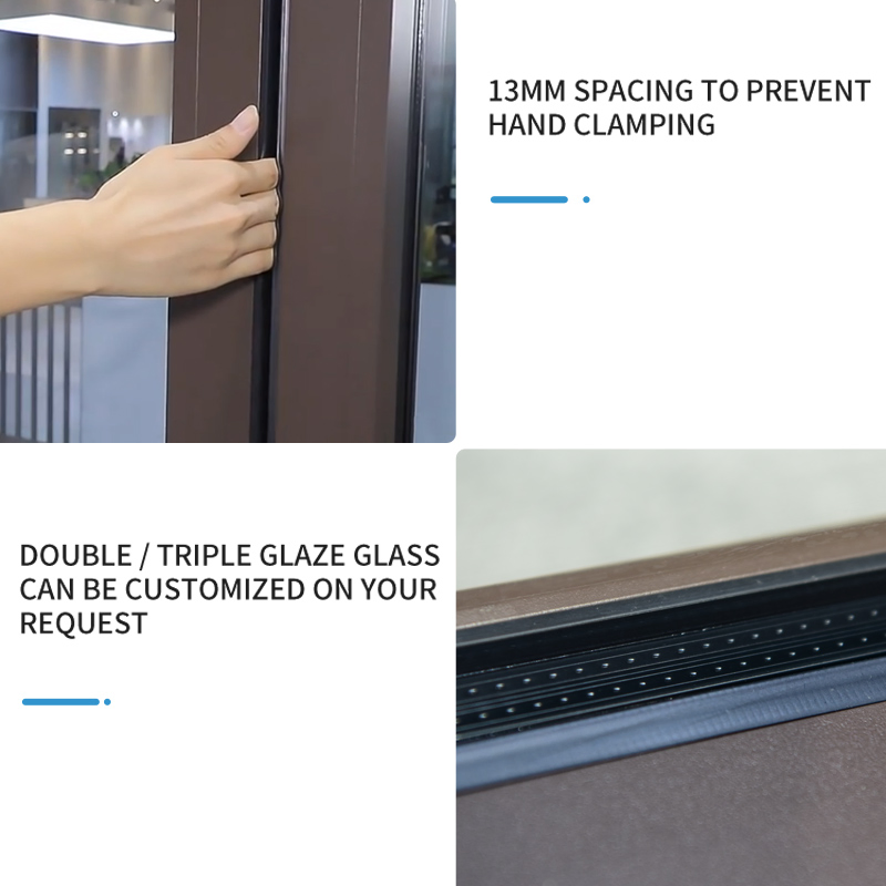 American Standard Modern Style Waterproof Bifold Doors Windows Aluminum Balcony Glass Sliding Folding Door