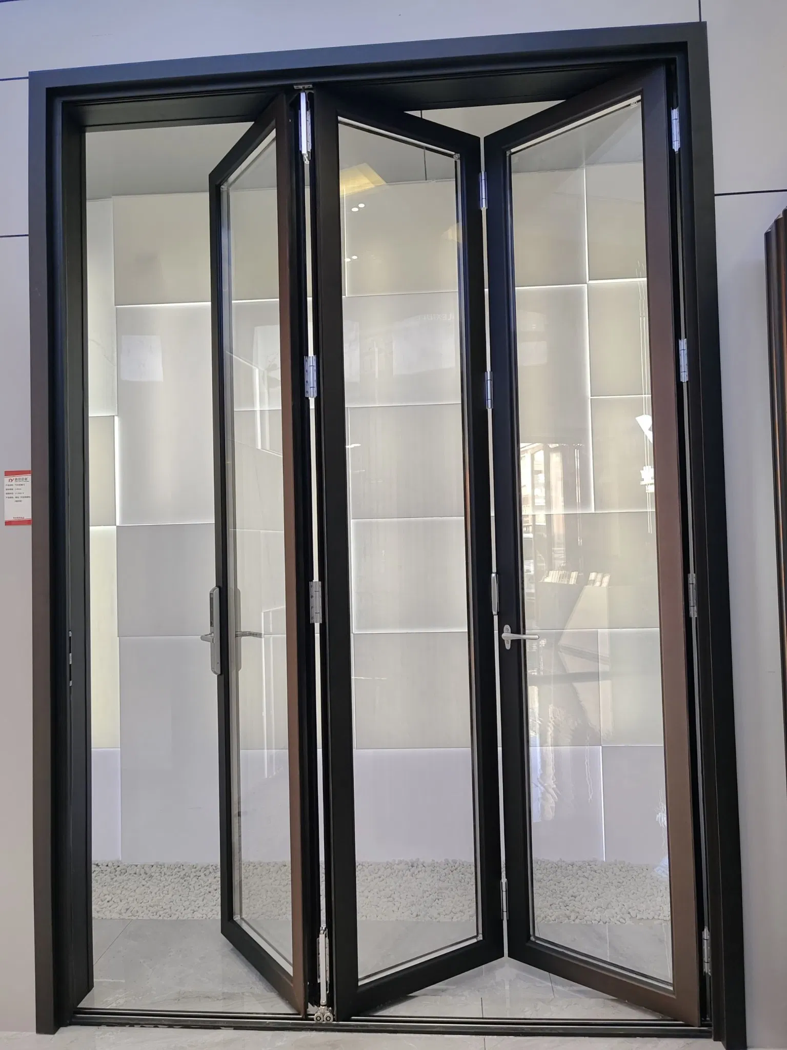 Aluminium Profile Folding Door Double Glazed Exterior Patio Bifold Door