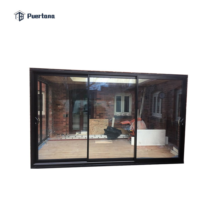 Heat Insulation Aluminium Framed French Sliding Glass Gliding Patio Door