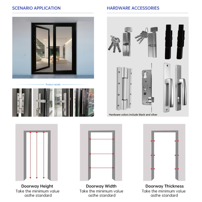 Eehe Commercial Aluminum Shop Front Glass Door with Bulk Order Support Weatherproof Sealing Tempered Glass CSA