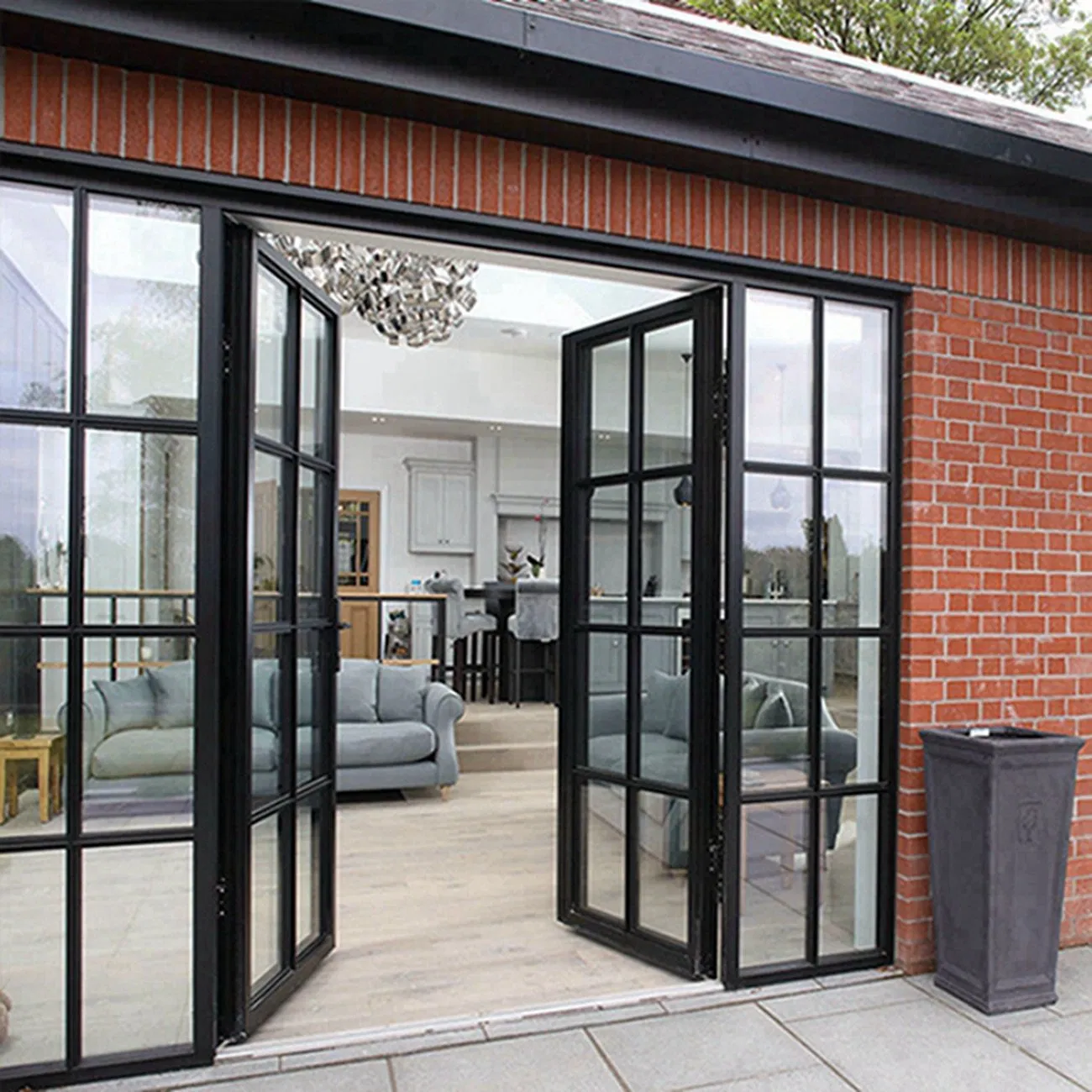 Aluminium Casement Windows and Doors with Casement Door Smart Lock