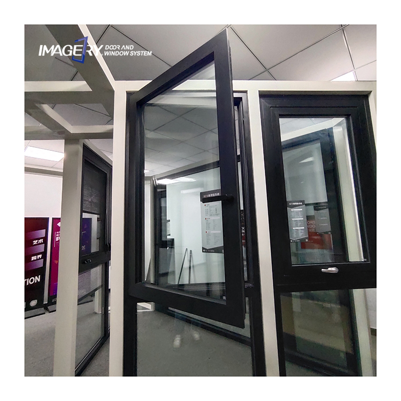 China Guangzhou American Nfrc Hurricane Impact House Large Double Glazed Metal Aluminium Windows and Doors Tempered Glass Bay Picture Fixed Casement Window