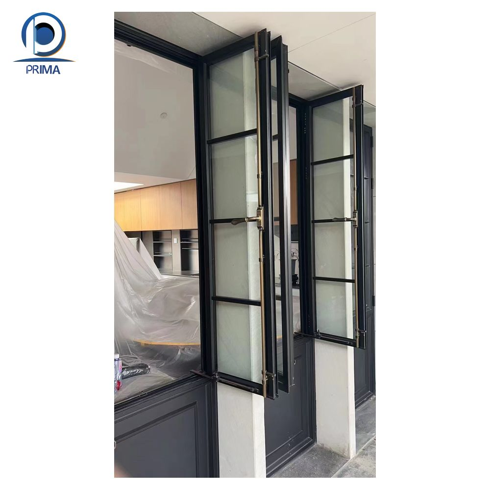 Factory Custom Waterproof Energy Saving Aluminum French Glass Doors Windows