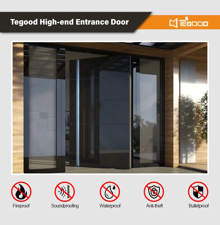 Aluminium Frame Double Glass Exterior Door
