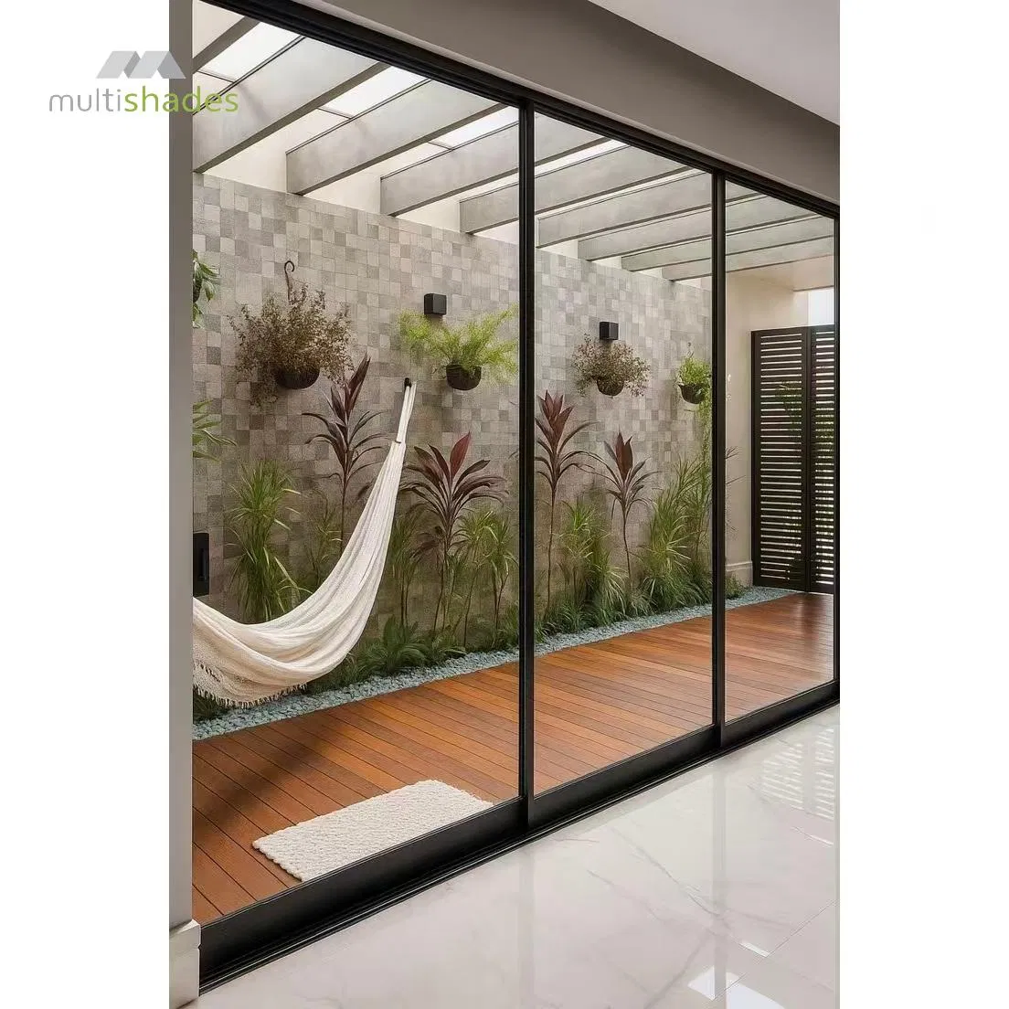 Multishades Automatic Customized Tempered Low-E Glass Aluminum Door Sliding Door Opener French Style for Luxury Decoration