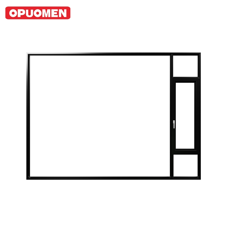 North American Nfrc French Double Tempered Clear Glass Aluminum Casement Bay Window