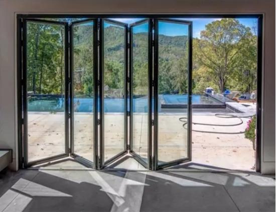 Thermal Break Aluminum Folding Door Aluminium Shop Front Glass Doors