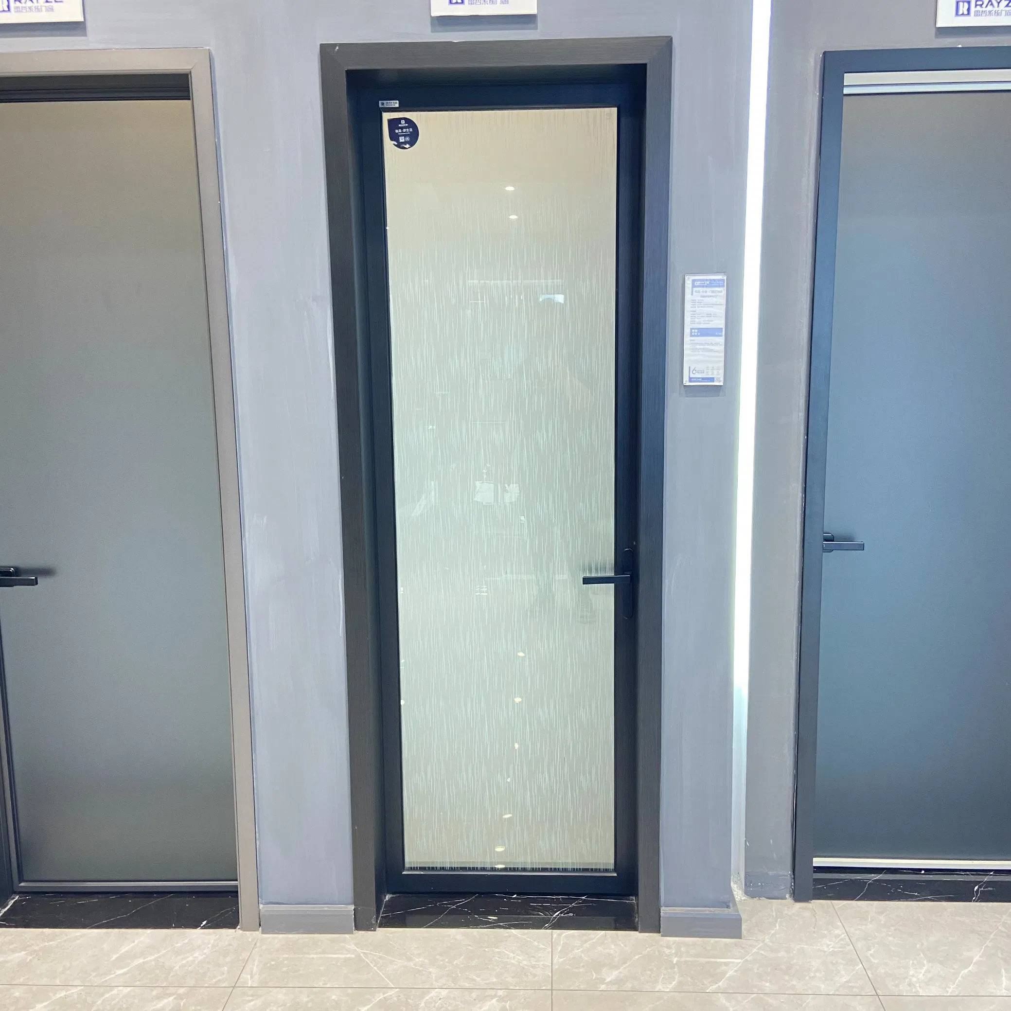 Hot Sale Construction Insulating Privacy Glass Aluminum Swing Door for Bathroom