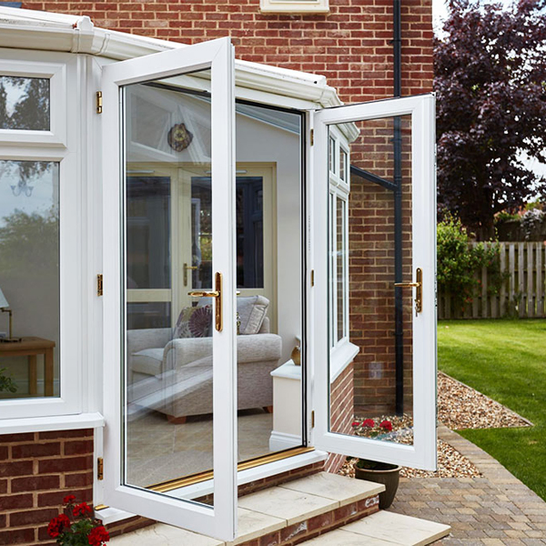 Popular Design 10 Years Warranty Glass Shop Front Store Front Double Hinged Door Aluminium Swing Door