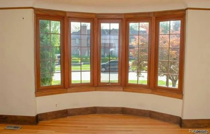 Triple Glazed Aluminum Wood Glass Window with Bay Design