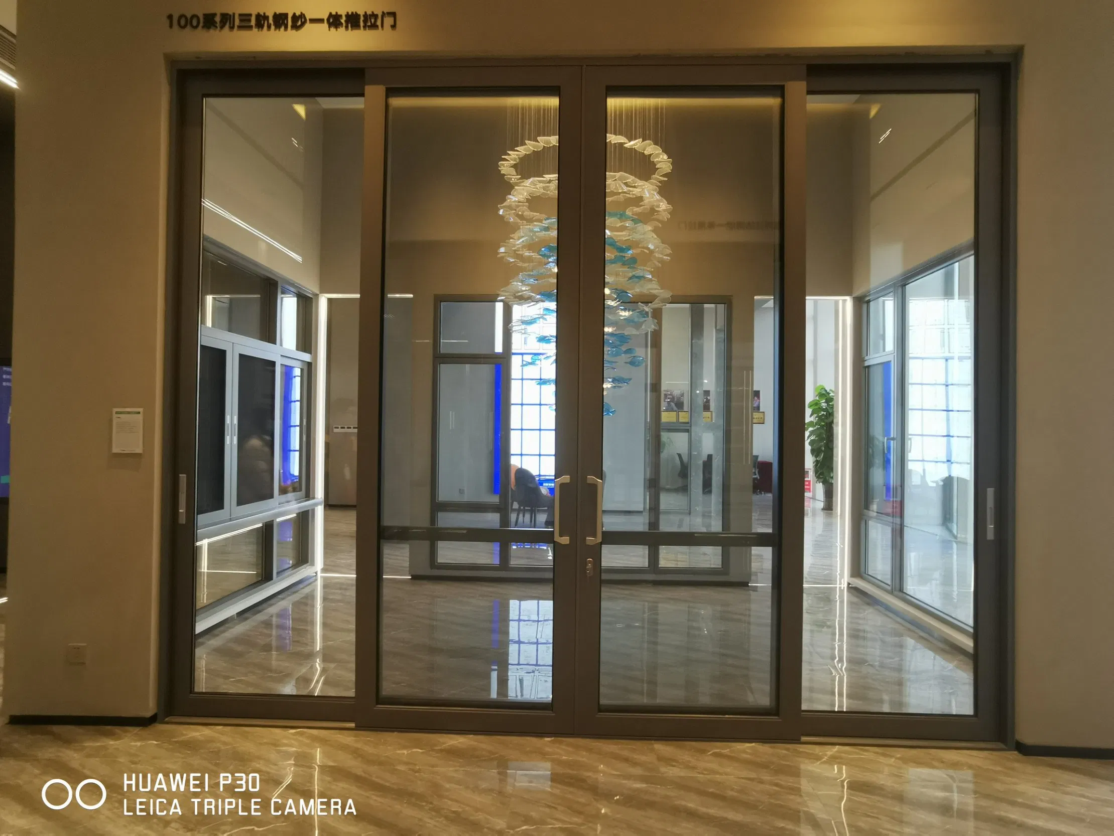 Narrow Frame Double Tempered Glazed Aluminium Sliding Door Aluminium Sliding Shop Front Door Glass Aluminium Sliding Doors
