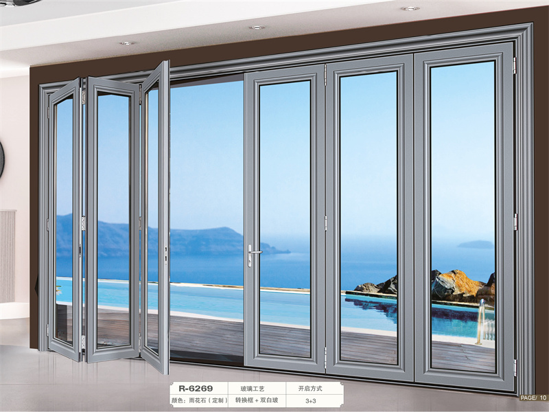 America Stadard Modern Style PVC Waterproof Bifold Doors Windows Aluminum Interior Balcony Glass Sliding Folding Door