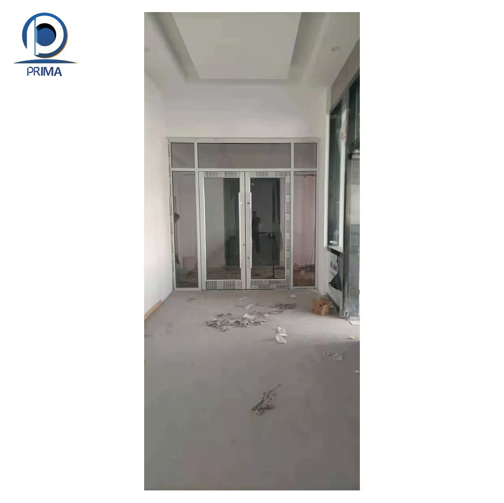 Spring Floor Shop Aluminum French Door Aluminum Frame Front Door Shop Entrance Swing Door