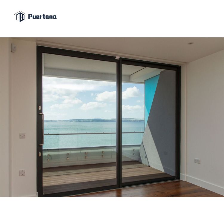Heat Insulation Aluminium Framed French Sliding Glass Gliding Patio Door