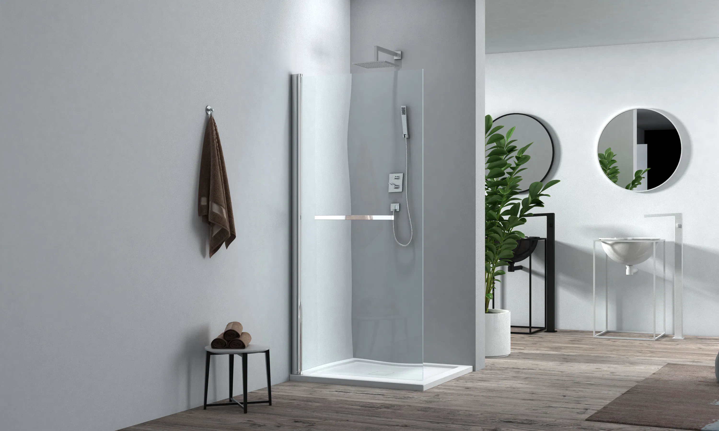 Pivot Walk-in Shower Doors with Extension Aluminum Profile