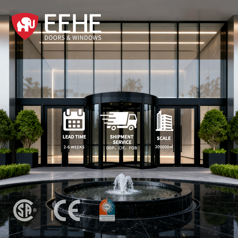 Eehe High Performance Aluminum Shop Front Glass Door with Premium Quality Build Thermal Break Frame Laminated Glass As2047