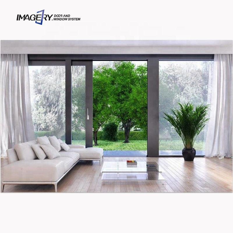 Hot Sale Customized Sliding French Patio Doors Slim Aluminium Frame Double Glass