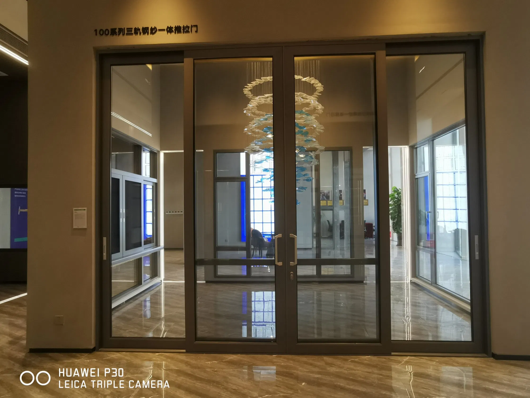 Narrow Frame Double Tempered Glazed Aluminium Sliding Door Aluminium Sliding Shop Front Door Glass Aluminium Sliding Doors