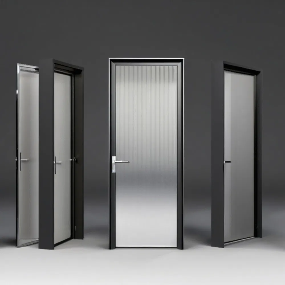 Storm Resistance Glass Door Aluminum Lattice Pattern Casement Door