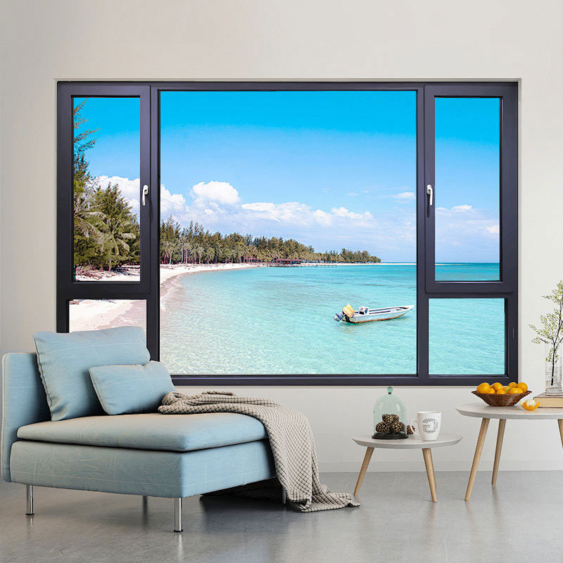 Factory Customized Simple Design Aluminum Alloy Double Tempered Glass Casement Window