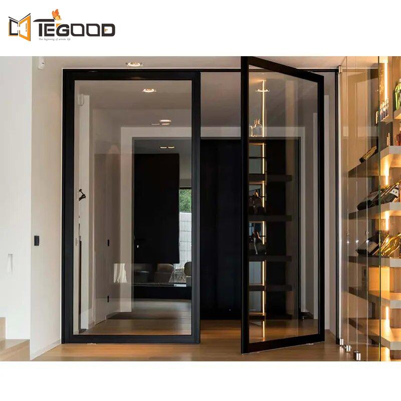 Aluminum Frame Front Door/ Kfc Entrance Swing Door/ Spring Floor Shop Aluminum French Door