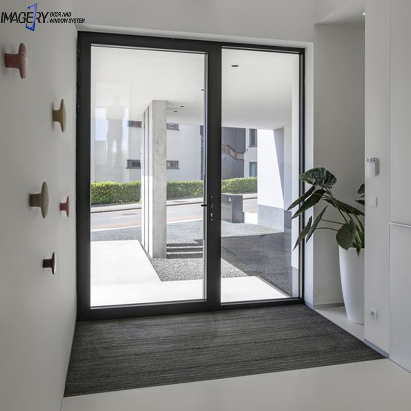 Waterproof Soundproof Classical Durable Wooden Colored Aluminum Casement Interior Glass Doors Special for Bathroom/Kitchen/Toilet