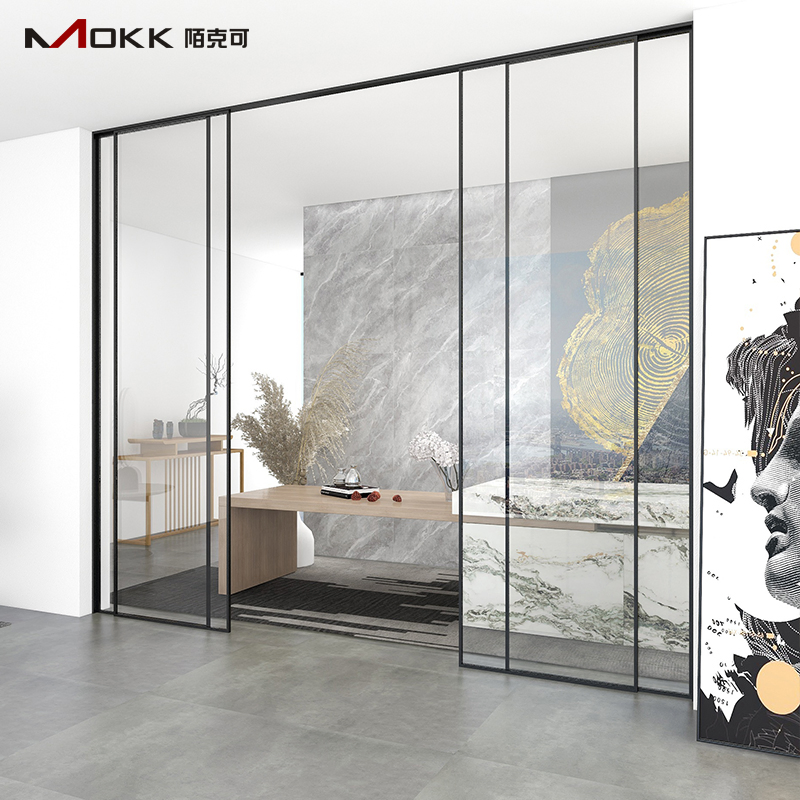Elegant Customized Sliding Door by Mokk Origin Chengdu Rameless Glass Door Aluminum Door Glass Sliding Door Automatic Glass Sliding Door