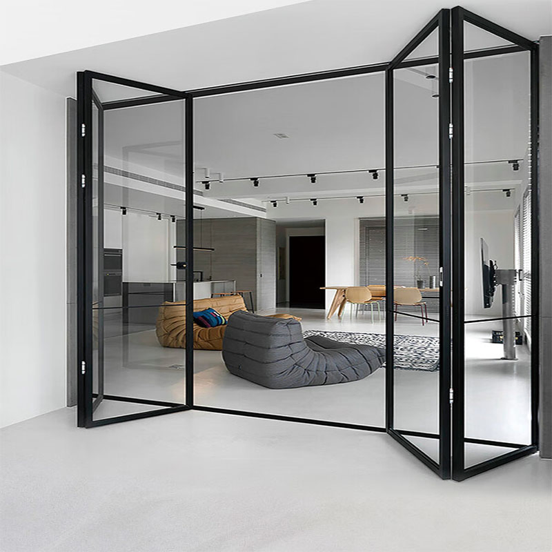 Featured American Standard Modern Style Waterproof Bifold Doors Windows Aluminum Balcony Glass Sliding Folding Door