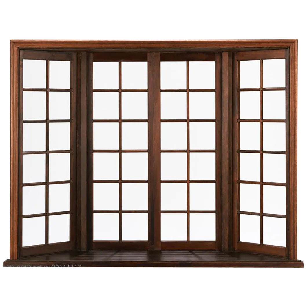 European Style Double Glazed Aluminium Alloy Profile Fixed Picture Window Aluminum Frame Black Glass Black Bay Windows