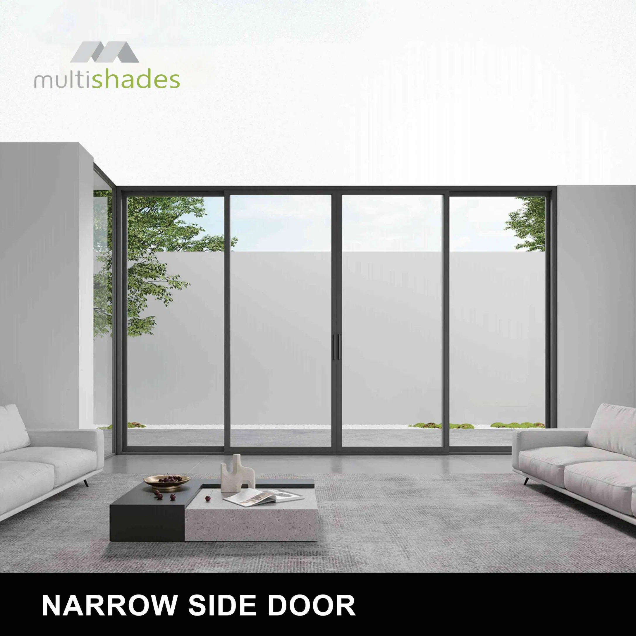 Multishades Automatic Customized Tempered Low-E Glass Aluminum Door Sliding Door Opener French Style for Luxury Decoration