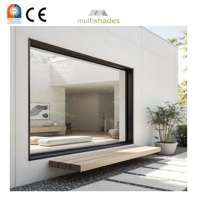 Multishades Aluminum Sealed Window for Villa Living Room OEM Soundproof Thermal Insulation Elegant Design Aluminium Window